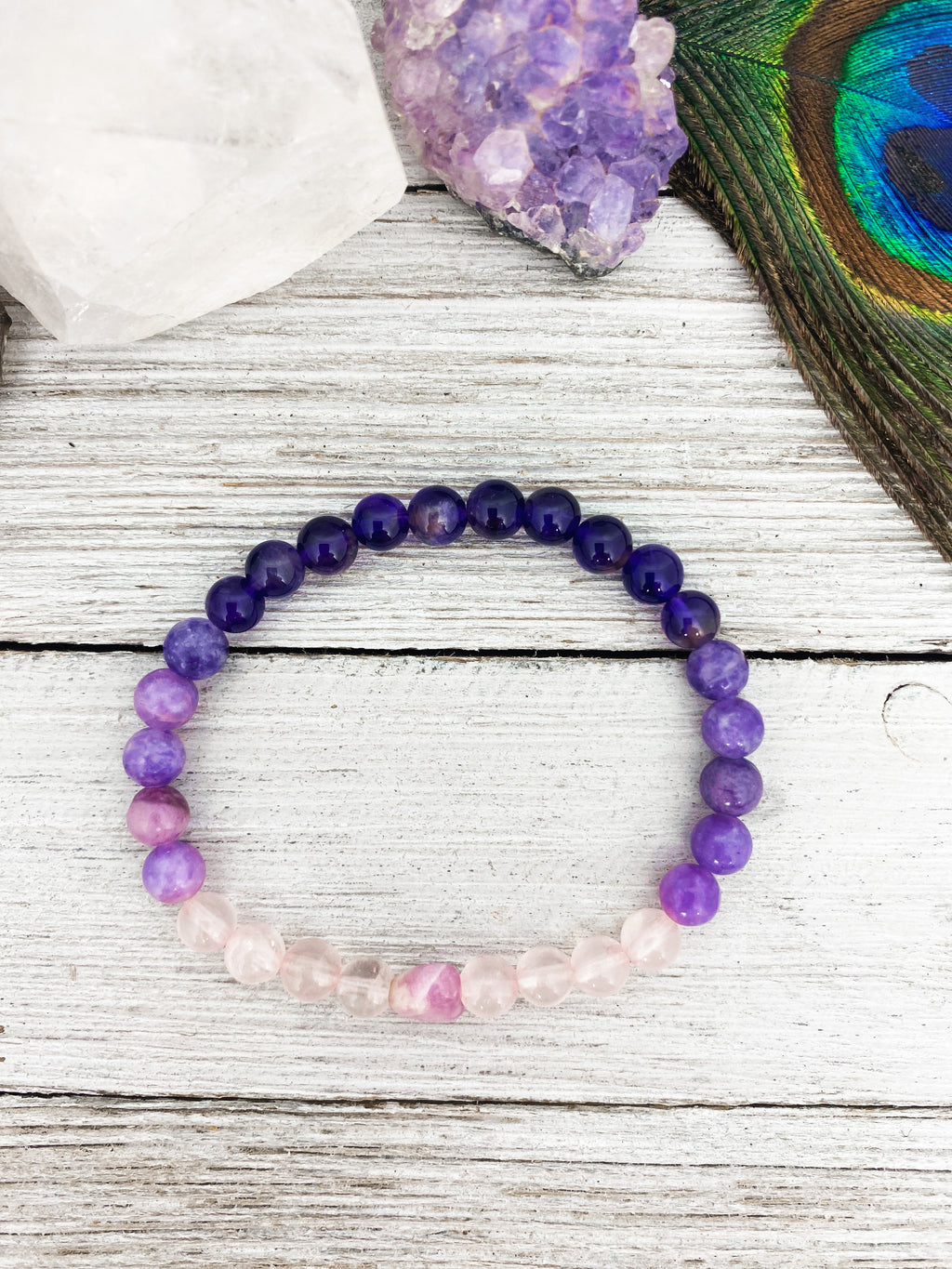 Calm - Amethyst, Lepidolite & Rose Quartz - vallasmalas