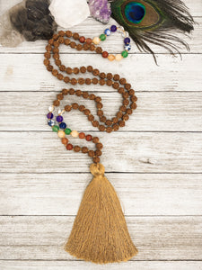 Balance 7 Chakra Mala with Rudraksha - 108 Sacred Prayer Beads