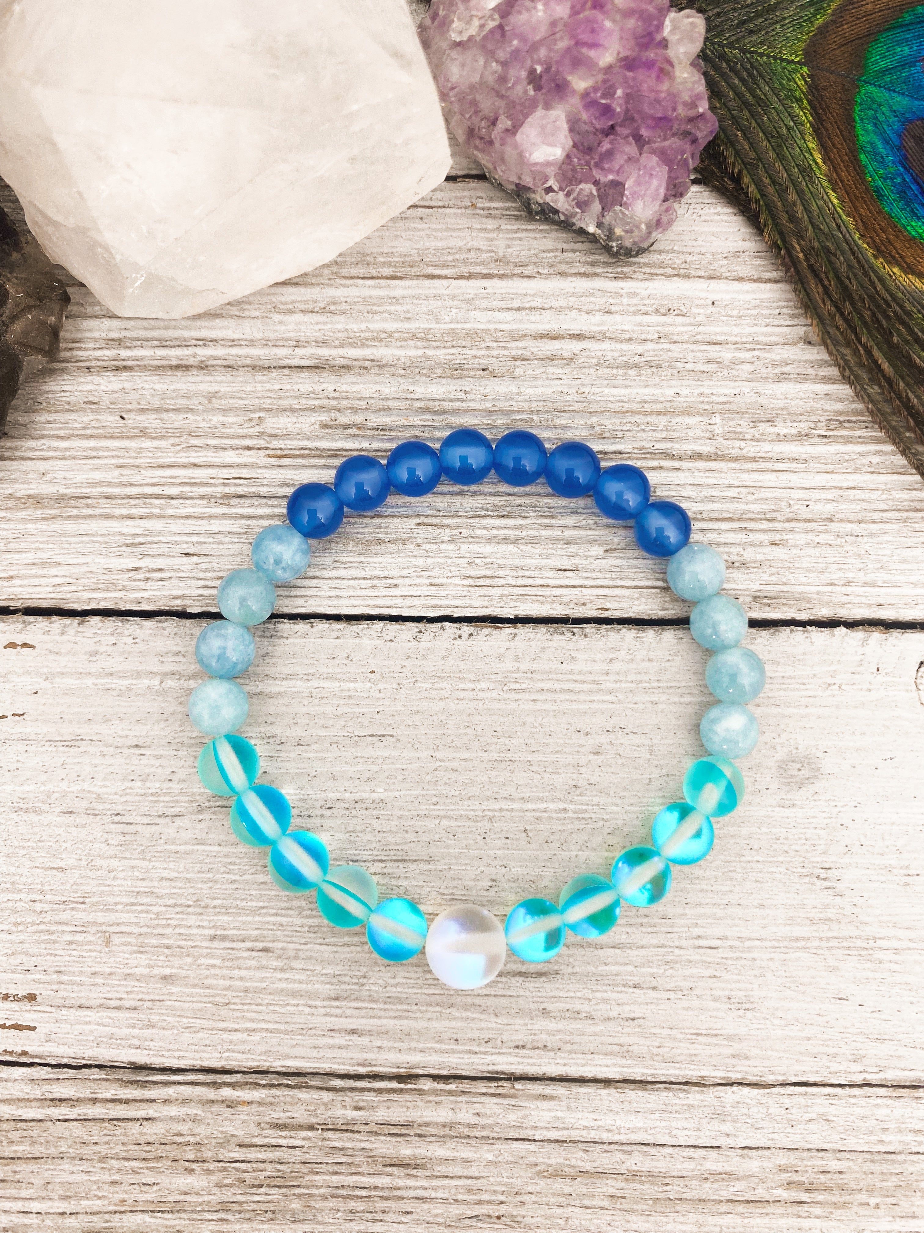 Mermaid Vibes - Aqua Aura Quartz, Agate & Sardonyx - vallasmalas