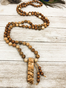 Picture Jasper / Sandalwood Mala