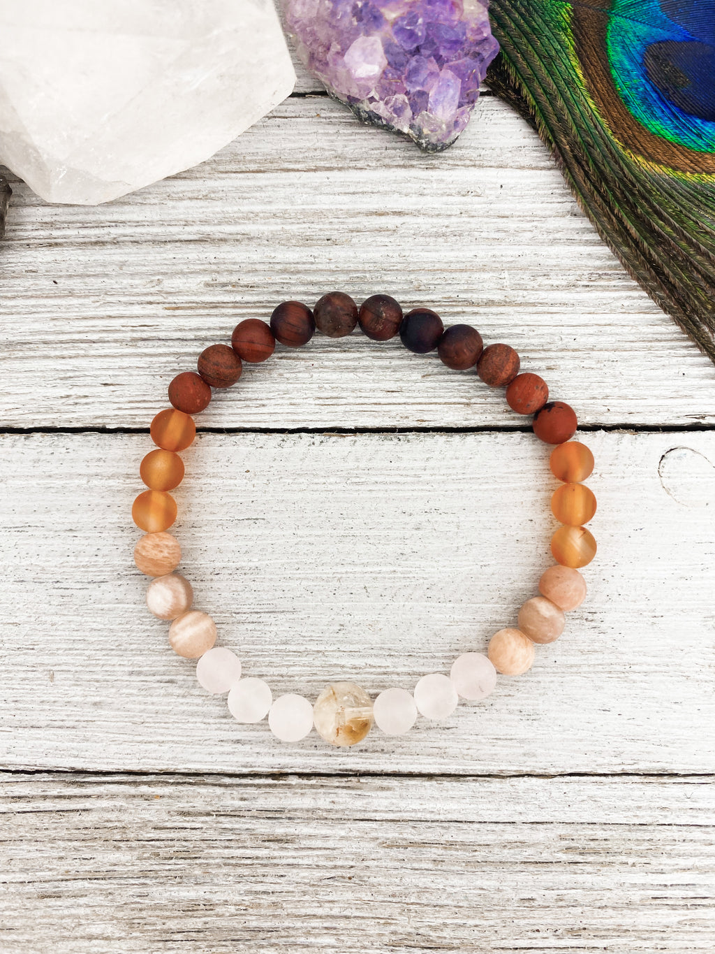 Confident Creativity - Citrine, Sunstone, Carnelian, Tiger's Eye, Red Jasper & Rose Quartz - vallasmalas