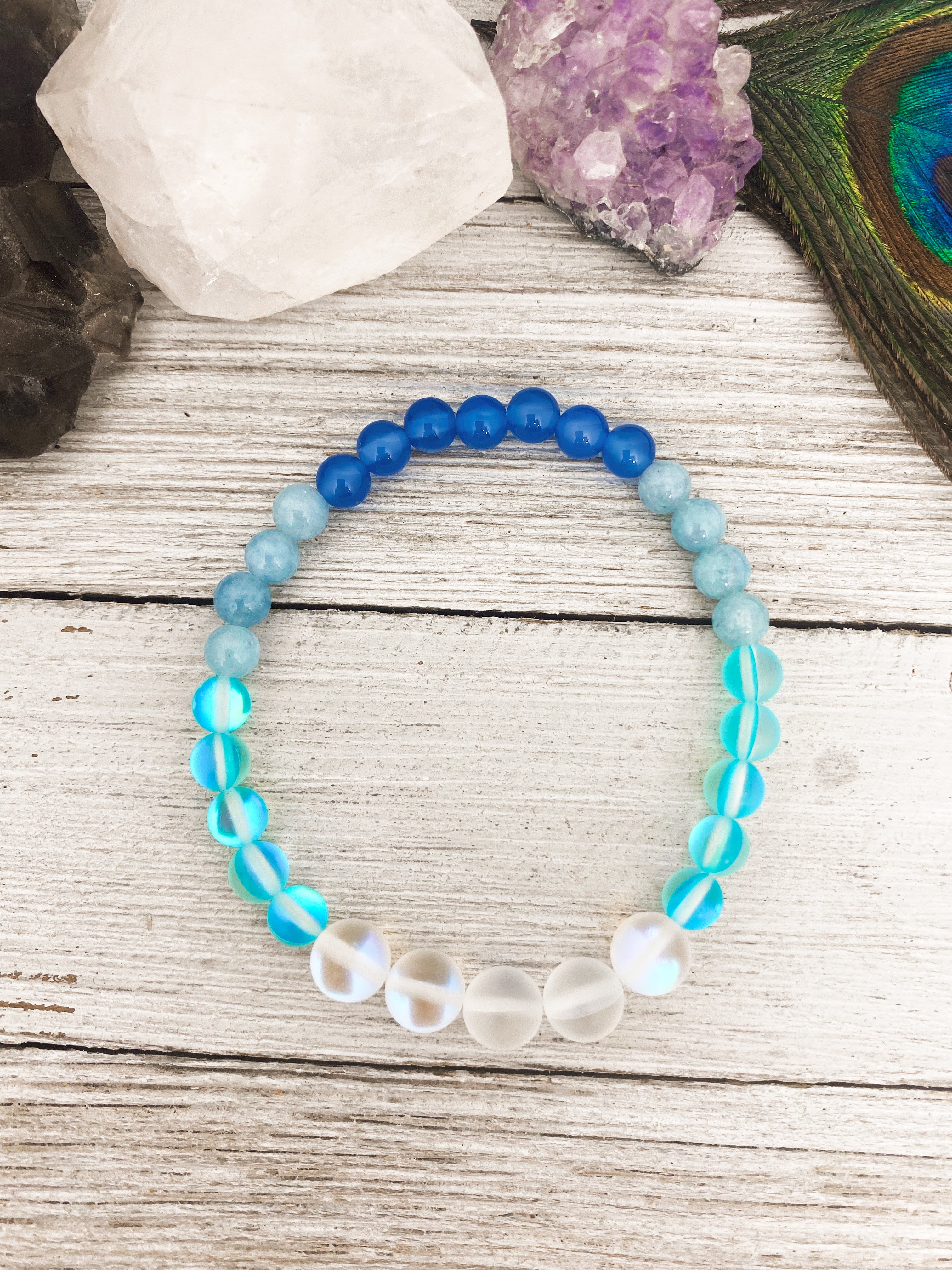 Mermaid Vibes - Aqua Aura Quartz, Agate & Sardonyx - vallasmalas