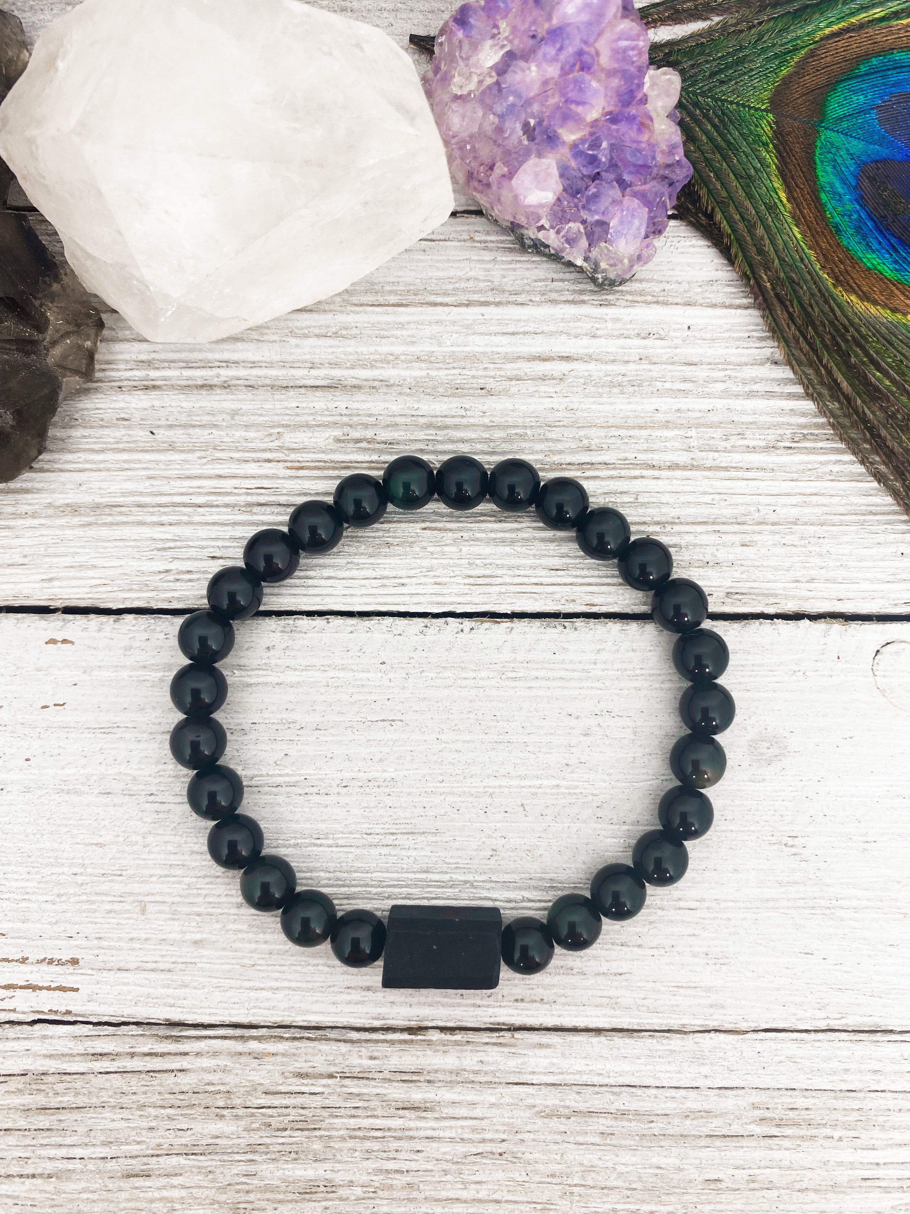 Obsidian & Tourmaline Bracelet
