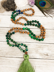Forest Mala - Azurite Malachite, Agate & Jasper with Sandalwood