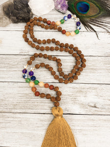 Balance 7 Chakra Mala with Rudraksha - 108 Sacred Prayer Beads