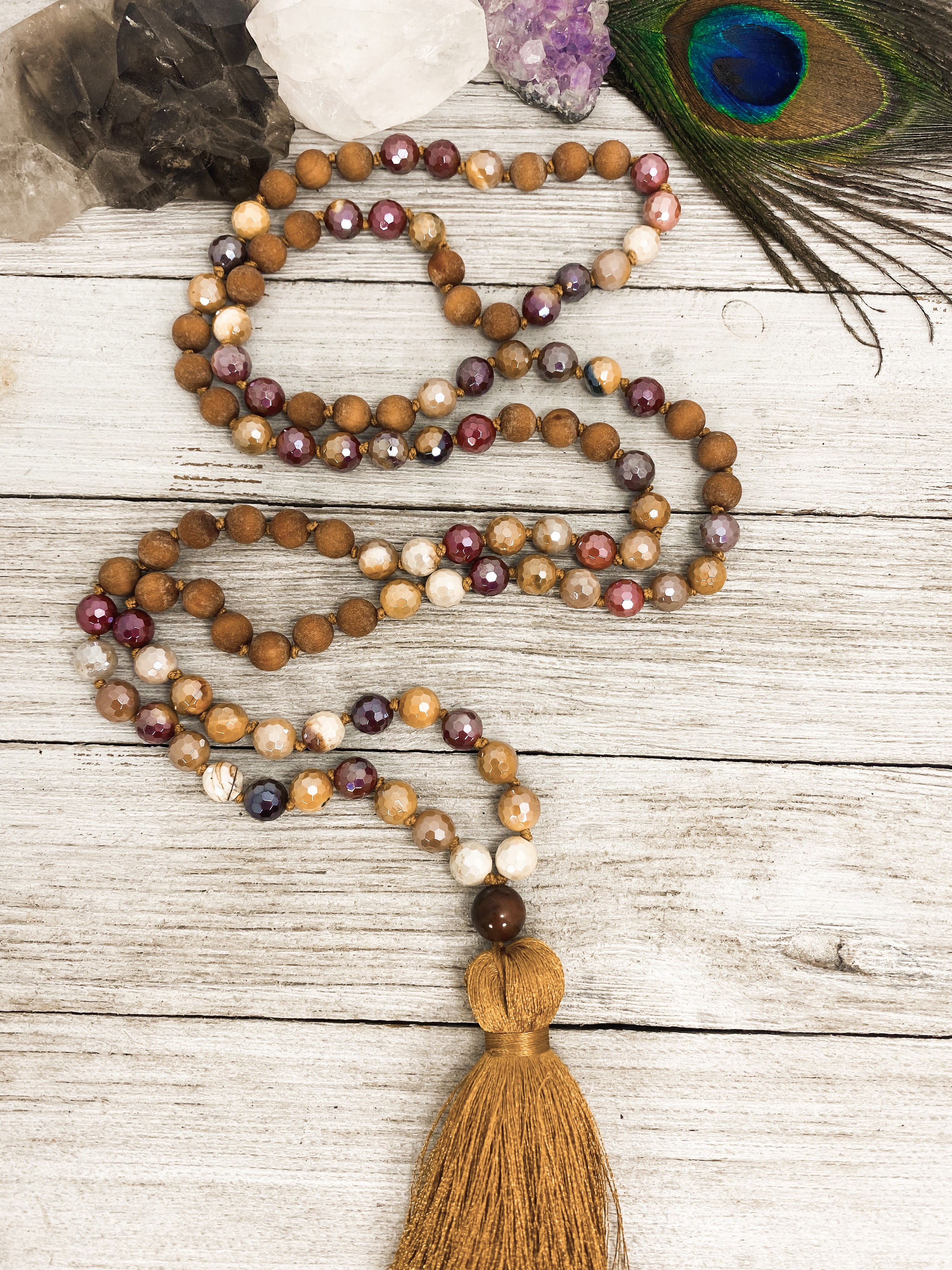 Mookaite & Sandalwood Mala - 108 Sacred Prayer Beads