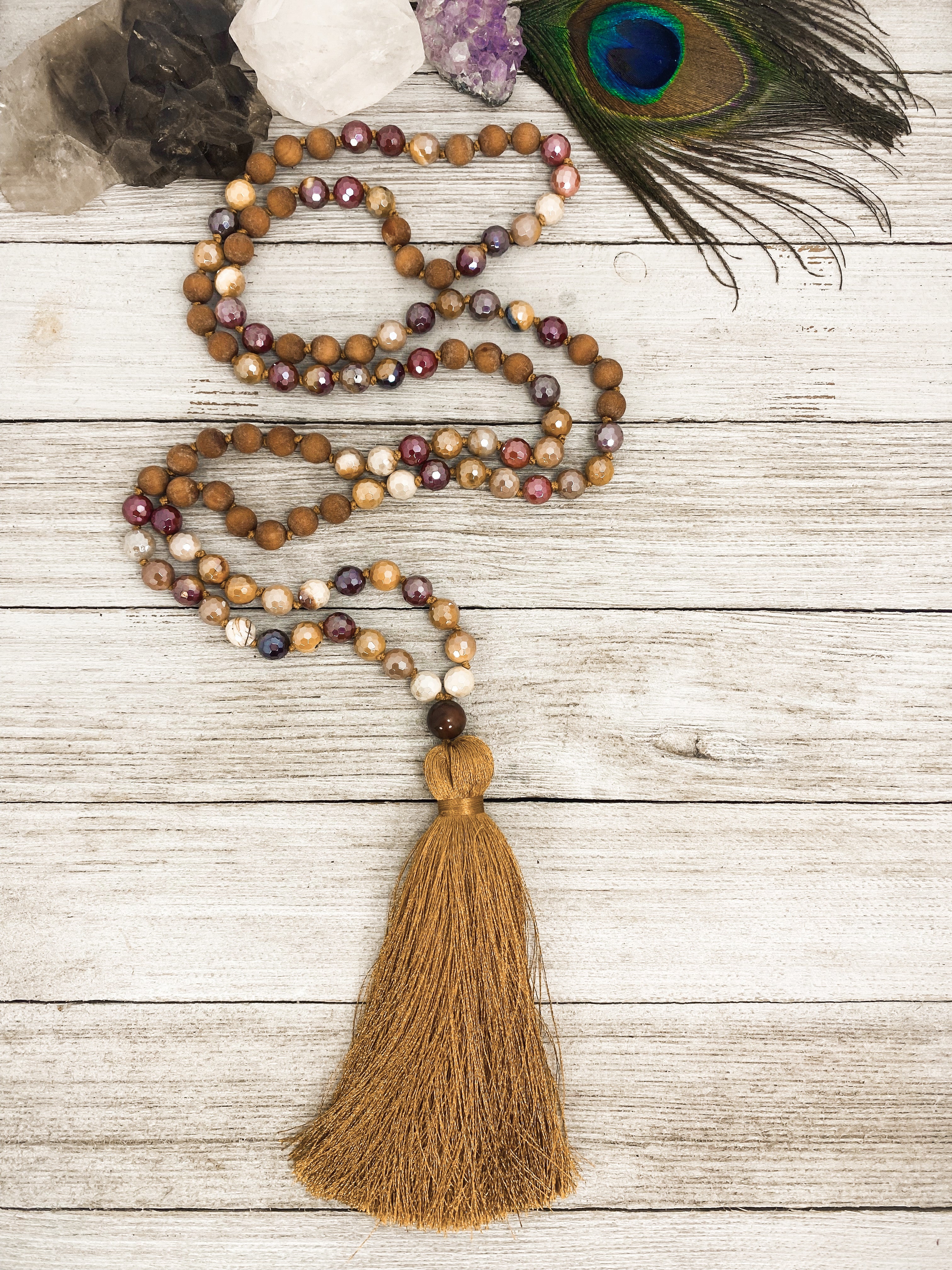 Mookaite & Sandalwood Mala - 108 Sacred Prayer Beads