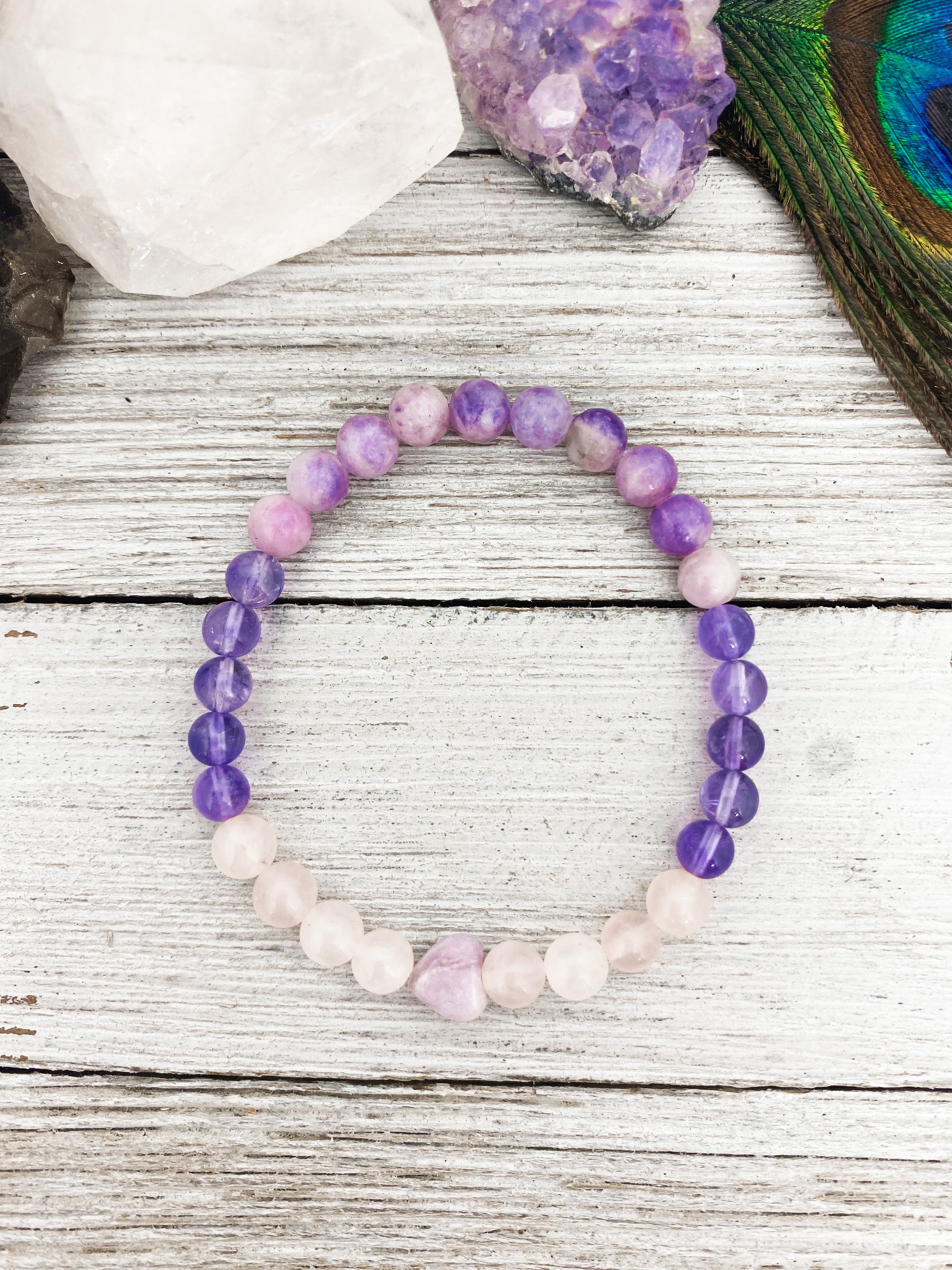 Calm - Amethyst, Lepidolite & Rose Quartz - vallasmalas