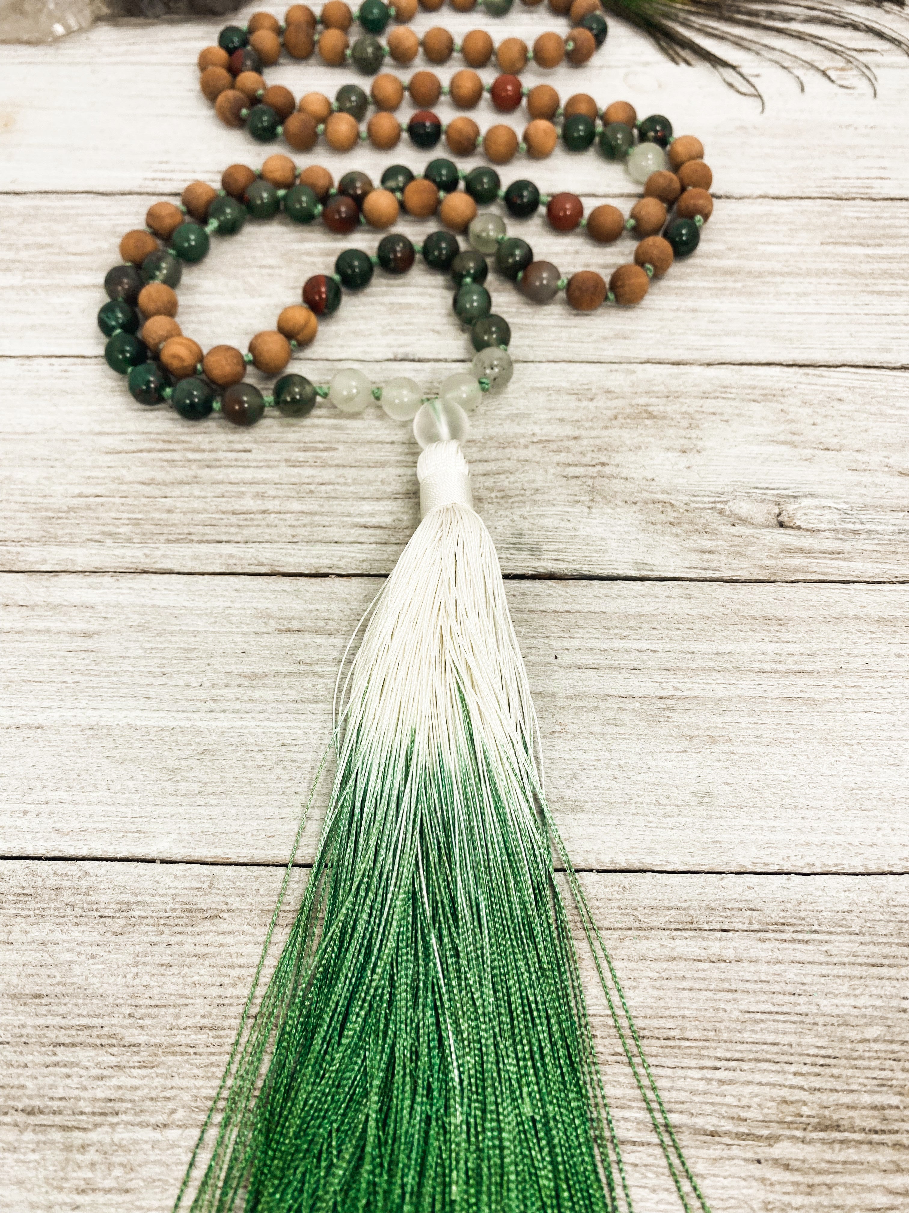 Bloodstone & Sandalwood Mala - 108 Sacred Prayer Beads